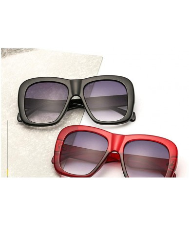 Square 2019 new fashion trend big box two-color unisex luxury brand designer sunglasses UV400 - Black - CE18NC04NHI $22.35