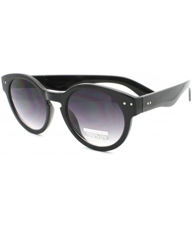 Wayfarer Designer Thick Plastic Frame Keyhole Horn Rim Sunglasses - Black - CG11CQHWVH7 $19.31