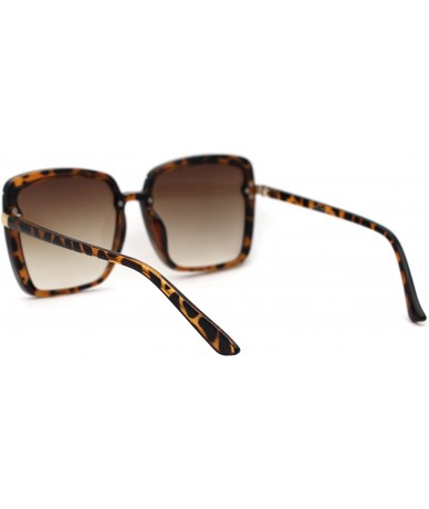 Butterfly Womens Designer Fashion Rectangular Half Rim Sunglasses - Tortoise Brown - CE18YW8DGHG $22.60