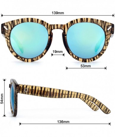 Sport Linno Cateye Sunglasses for Women Patterned Frame Coating Mirror Lens 100% UV Protection - Blue - CI18LXR5UZ5 $22.42