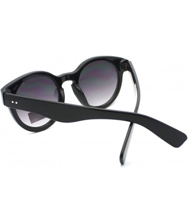 Wayfarer Designer Thick Plastic Frame Keyhole Horn Rim Sunglasses - Black - CG11CQHWVH7 $19.31