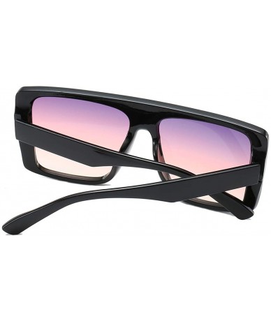 Shield Oversized Square Sunglasses for Women Flat Top Fashion Big Shades Gradient Women Sun Glasses UV400 Protection - CH197E...