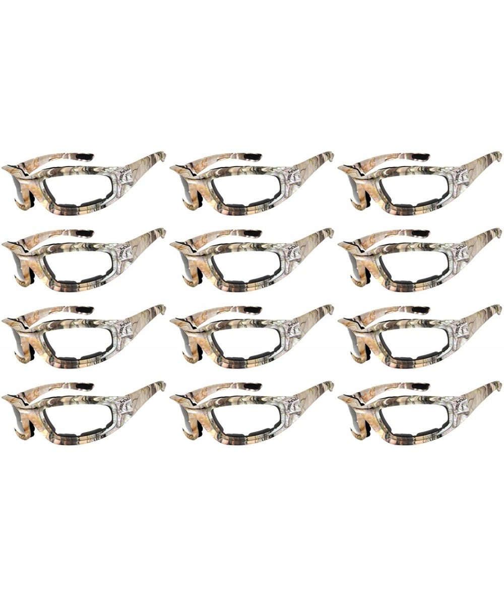 Goggle 12 Pieces Per Case Wholesale Lot Motorcycle CAMO Padded Foam Sport Glasses - 12-moto-camo2-clear - C718CWSQK2I $78.43