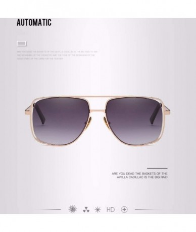 Aviator Sunglasses European and American Men's Sunglasses Metal Sunglasses Large Frame Sunglasses Retro - F - CZ18Q92XORQ $57.21