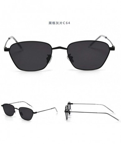 Square New retro small square square unisex brand luxury designer polarized sunglasses UV400 - Black - CQ18RAWI2EH $25.51