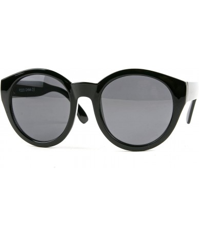 Round Retro Vintage Style Round Sunglasses P2223 - Black-smoke Lens - CJ1290HP1MR $27.47