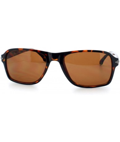 Rectangular Mens Simple Minimal Narrow Rectangular Thin Plastic Sunglasses - Tortoise - CL11YHV51IB $19.11