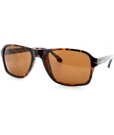 Rectangular Mens Simple Minimal Narrow Rectangular Thin Plastic Sunglasses - Tortoise - CL11YHV51IB $19.11