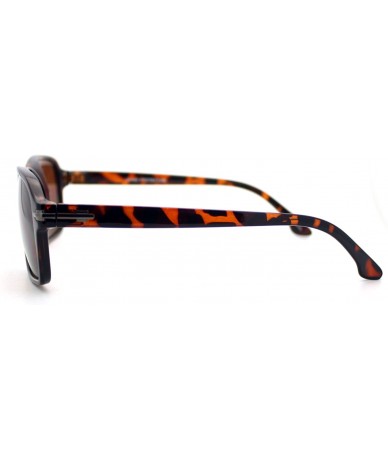 Rectangular Mens Simple Minimal Narrow Rectangular Thin Plastic Sunglasses - Tortoise - CL11YHV51IB $19.11