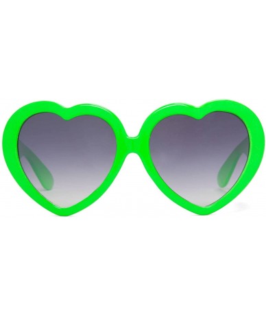 Oversized Oversized Heart Shaped Sunglasses - Lime - CO12NYKKW3L $18.87