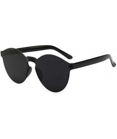 Round Unisex Fashion Candy Colors Round Frame UV Protection Outdoor Sunglasses Sunglasses - Black - CE190L86ASM $30.16