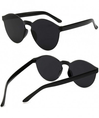 Round Unisex Fashion Candy Colors Round Frame UV Protection Outdoor Sunglasses Sunglasses - Black - CE190L86ASM $30.16