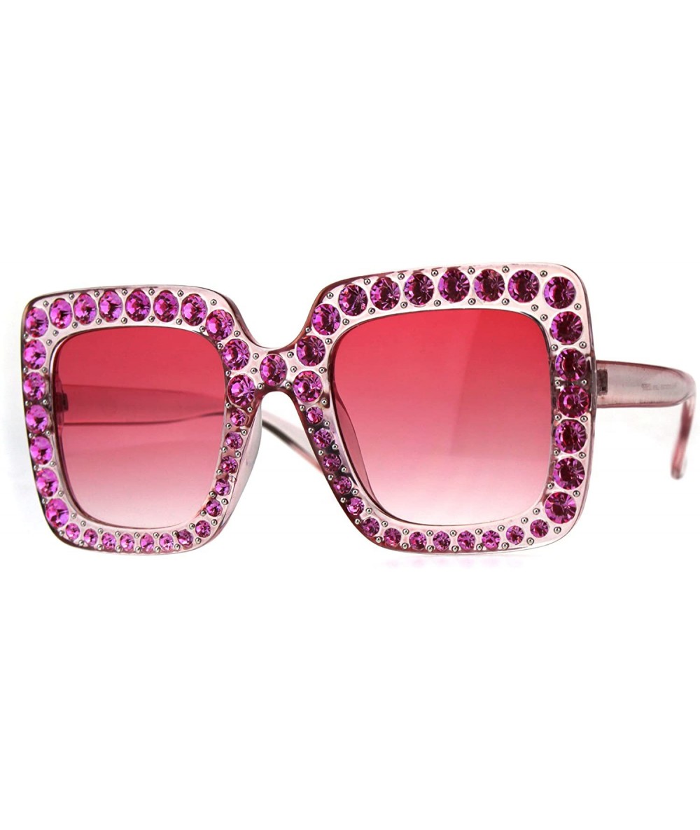 Butterfly Womens Sparkling Bling Large Rhinestone Plastic Butterfly Sunglasses - All Pink - CA18CXDAKIZ $26.25