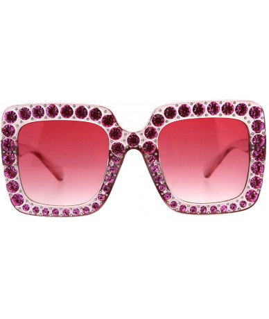 Butterfly Womens Sparkling Bling Large Rhinestone Plastic Butterfly Sunglasses - All Pink - CA18CXDAKIZ $26.25