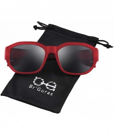 Rectangular Polarized Fit Over Glasses Sunglasses Wear Over Prescription Glasses for Women and Men - Red - CE199EAYE3E $27.39