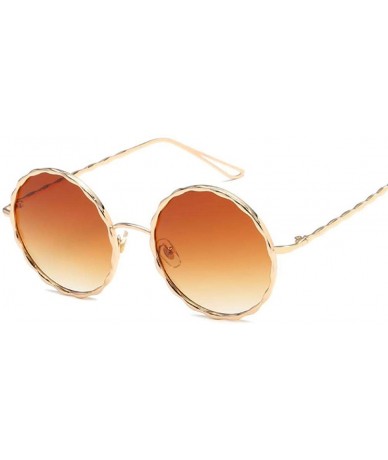 Aviator Fashion Round Sunglasses Women Spiral Pattern Metal Sun Glasses Women Eyewear 3 - 3 - CJ18YZT7YZ0 $18.15