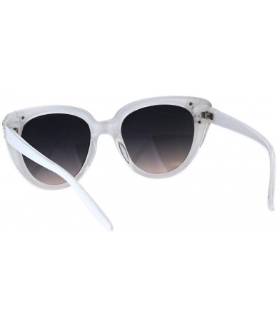 Butterfly Womens Rhinestone Sunglasses Butterfly Cateye Fashion Eyewear UV 400 - White (Smoke Pink) - CN18KL8X5Q3 $20.16