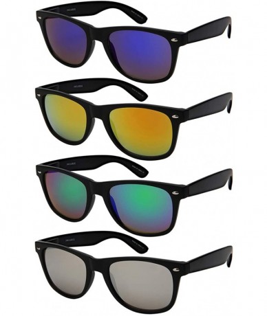 Wayfarer Buy 1 Get 2 Free Horn Rimmed Sunglasses for Men Women w/Spring Hinge 5401ASBLK-REV - CR18IHNHXOM $19.12