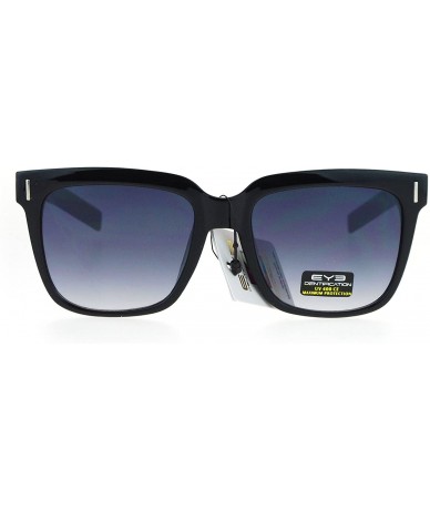 Square Unisex Square Frame Sunglasses Camo Design Metal Plate Temple UV 400 - Black (Smoke) - CL186SUNU7H $19.25