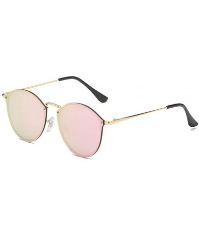 Round New Round Sunglasses Men Women Vintage Metal Frame Driving Sun glasses - Gold/Pink - C0197UUHWY9 $18.93