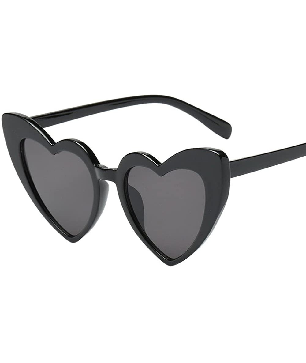 Goggle Retro Vintage Goggle Heart Sunglasses Cat Eye Style for Women Glasses Plastic Frame Mirrored Lens - E - CX18UAQ4X6X $1...