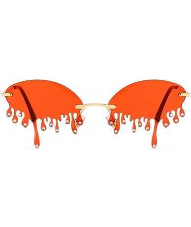 Sport Diamond Rimless Rhinestone Sunglasses Vintage - Red - C21904TZZCM $25.37