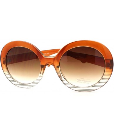 Oversized Womens Fashion Sunglasses Oversize Round Designer Frame - Brown - CA11CDUHEGZ $19.45