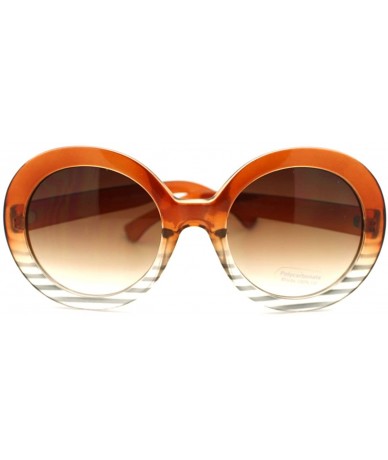 Oversized Womens Fashion Sunglasses Oversize Round Designer Frame - Brown - CA11CDUHEGZ $19.45