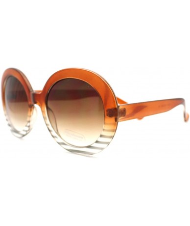 Oversized Womens Fashion Sunglasses Oversize Round Designer Frame - Brown - CA11CDUHEGZ $19.45