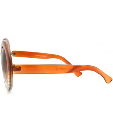 Oversized Womens Fashion Sunglasses Oversize Round Designer Frame - Brown - CA11CDUHEGZ $19.45