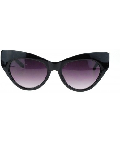 Cat Eye Trendy Runway Fashion Thick Plastic Narrow Cat Eye Sunglasses - Black Gold - C911YNNIX9R $18.00