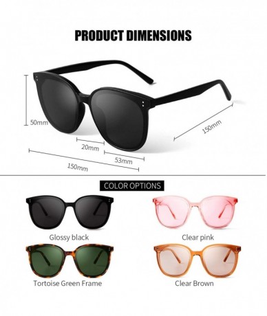 Oversized Fashion Round Sunglasses for Women Men Oversized Vintage Shades - Black Frame Grey Lens - C91960XCZLH $25.46