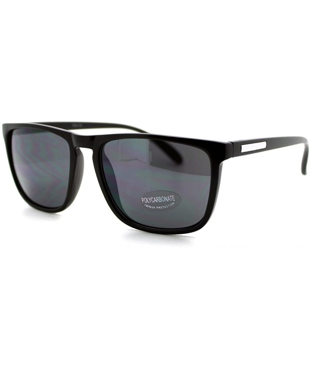 Rectangular Classic Unisex Sunglasses Square Rectangular Thin Plastic Frame - Black Silver - CN121X1R8Z1 $19.66