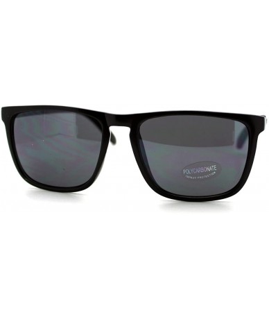 Rectangular Classic Unisex Sunglasses Square Rectangular Thin Plastic Frame - Black Silver - CN121X1R8Z1 $19.66