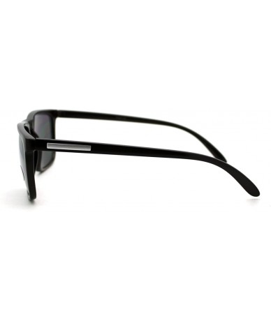 Rectangular Classic Unisex Sunglasses Square Rectangular Thin Plastic Frame - Black Silver - CN121X1R8Z1 $19.66