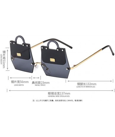 Square Handbag Sunglasses Luxury Glasses Eyewear - Champagne - CL18TDN7542 $24.22