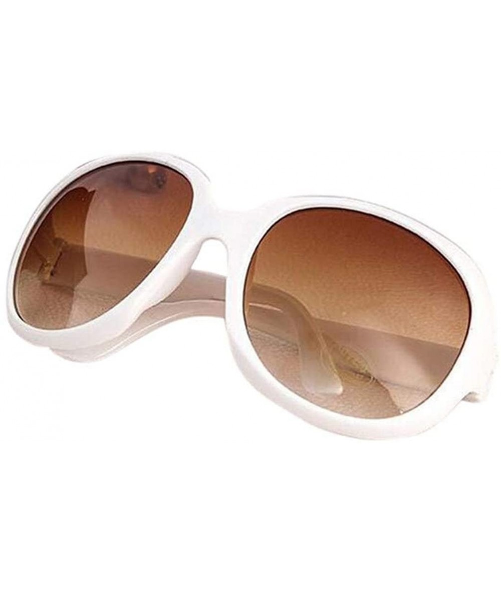 Oval Sunglasses Women Oval Shape Fashion Sunglaasses Women Sunglasses Girls - White-brown - CW18WXSGHE0 $47.18