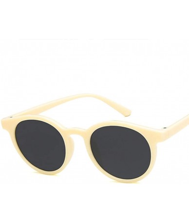 Oval Unisex Sunglasses Retro Beige Drive Holiday Oval Non-Polarized UV400 - Beige - CU18RKH2M52 $15.88