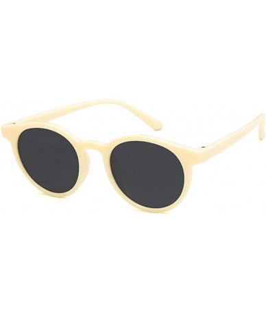 Oval Unisex Sunglasses Retro Beige Drive Holiday Oval Non-Polarized UV400 - Beige - CU18RKH2M52 $15.88