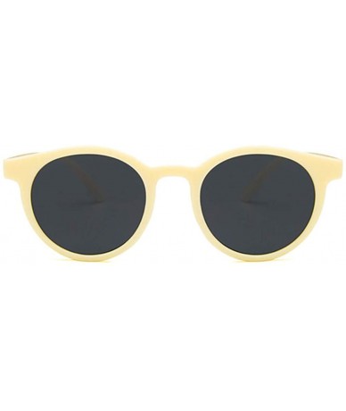 Oval Unisex Sunglasses Retro Beige Drive Holiday Oval Non-Polarized UV400 - Beige - CU18RKH2M52 $15.88