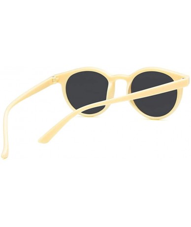 Oval Unisex Sunglasses Retro Beige Drive Holiday Oval Non-Polarized UV400 - Beige - CU18RKH2M52 $15.88