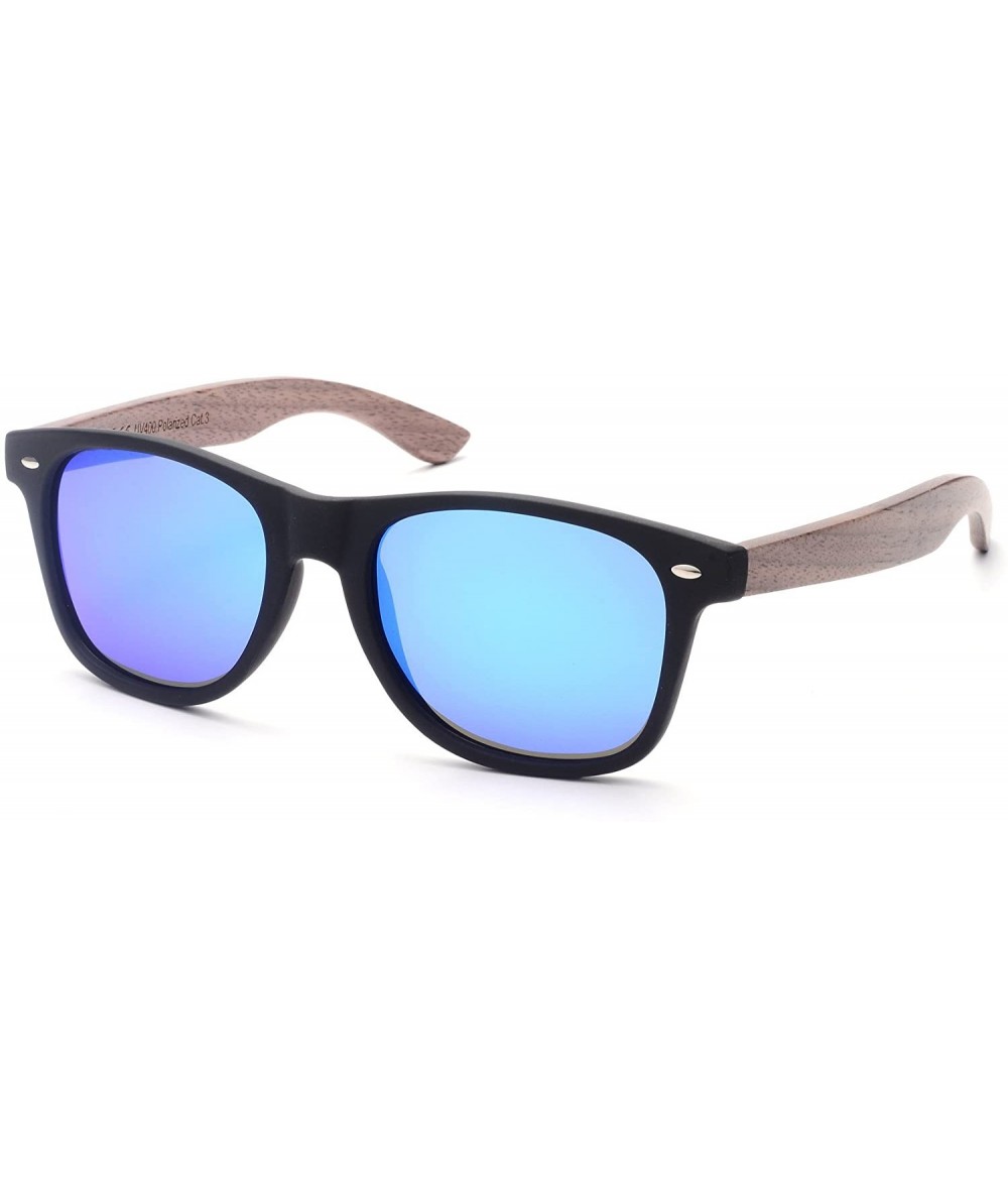 Semi-rimless Bamboo Sunglasses with Polarized lenses-Handmade Sunglasses Wood - Bronze - CD18LXT42Z3 $51.68