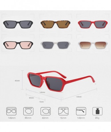 Square Vintage Rectangle Sunglasses Small Frame Women Square Fashion Eyewear - Black - C318DW9Q9D8 $18.72