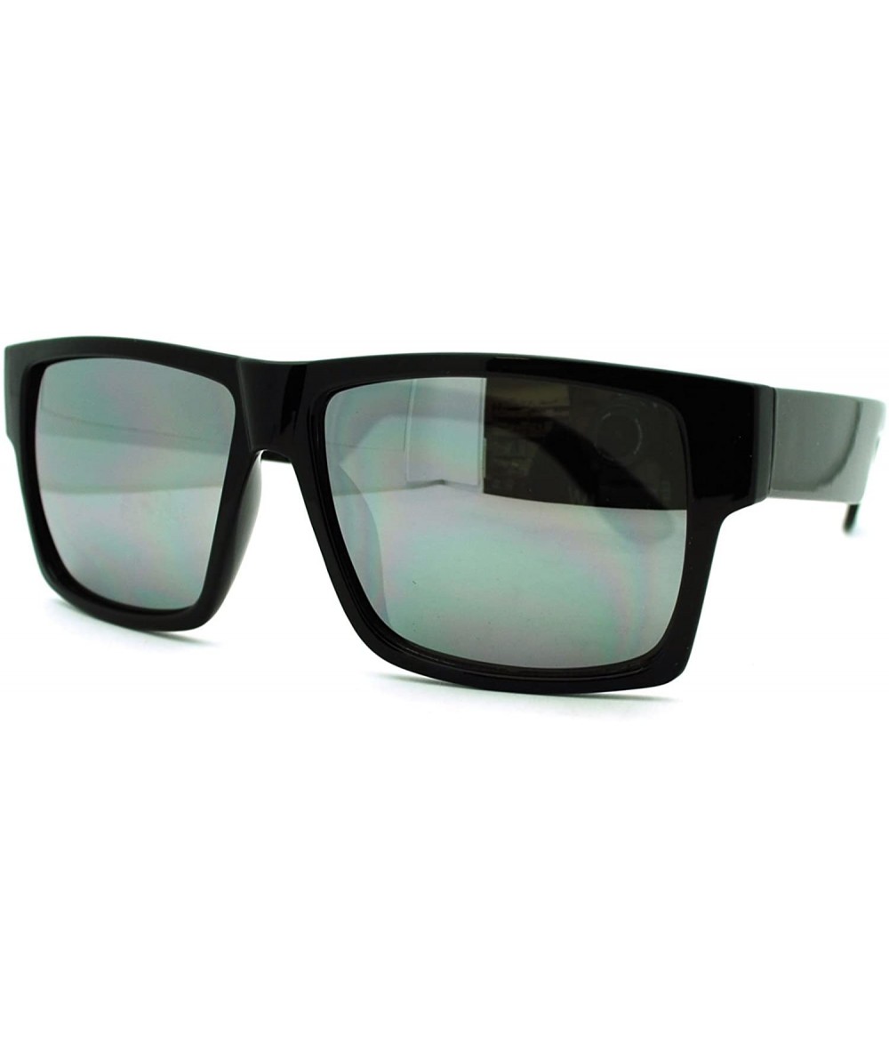 Rectangular Sporty Rectangular Frame Boss Sunglasses Multicolor Mirror Lens - Black - CL11HYVT0ID $18.56