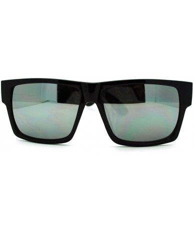 Rectangular Sporty Rectangular Frame Boss Sunglasses Multicolor Mirror Lens - Black - CL11HYVT0ID $18.56