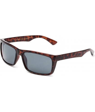 Sport Retro Squared Design Sporty Mens Sunglasses for Men Flash Mirror - Tortoise - C312IGNNHRH $19.04