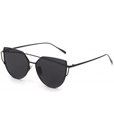 Cat Eye Sunglasses for Women Cat Eye Vintage Sunglasses Retro Mirror Glasses Eyewear - Black - CO18QMZ99O5 $19.23