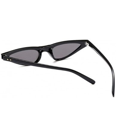 Cat Eye Small Frame Cat Eye Sunglasses for Women Rivet Eyewear UV400 - C5 Black Yellow - C31987AN2DX $21.38