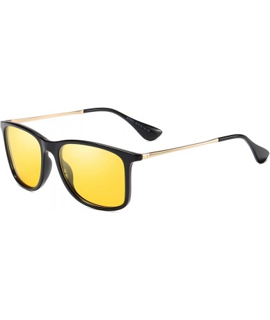 Square Fashion Polarized Sunglasses UV400 Protection For Men Women - Yellow - CQ197CZ6DZM $23.23