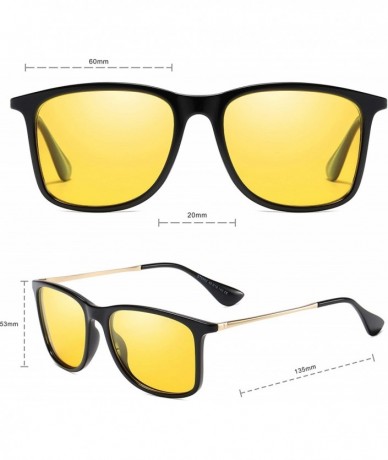 Square Fashion Polarized Sunglasses UV400 Protection For Men Women - Yellow - CQ197CZ6DZM $23.23